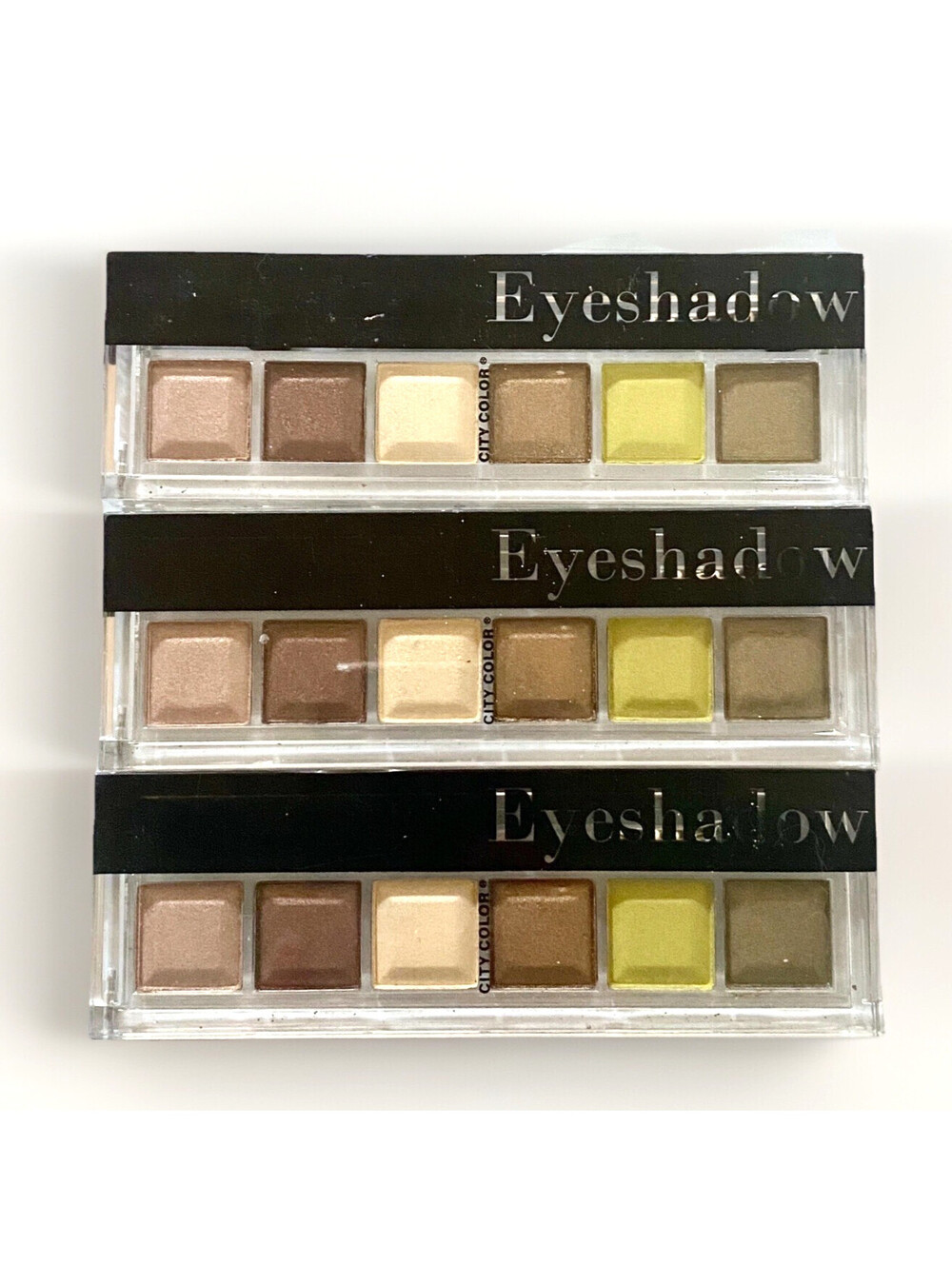 3-Pack New CITY COLOR Eye Shadow 6 Color Palette in Greens & Browns (Sealed)